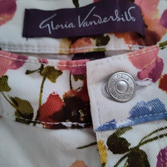 Gloria Vanderbilt Amanda Short Length High Risa Women's Shorts Floral Size 12 - Picture 3 of 7